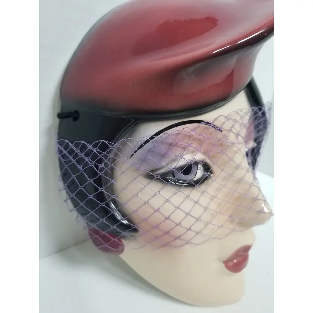 Vintage Woman’s Face Ceramic Wall Mask Clay Art Of San Francisco Net Veil 9.5”in